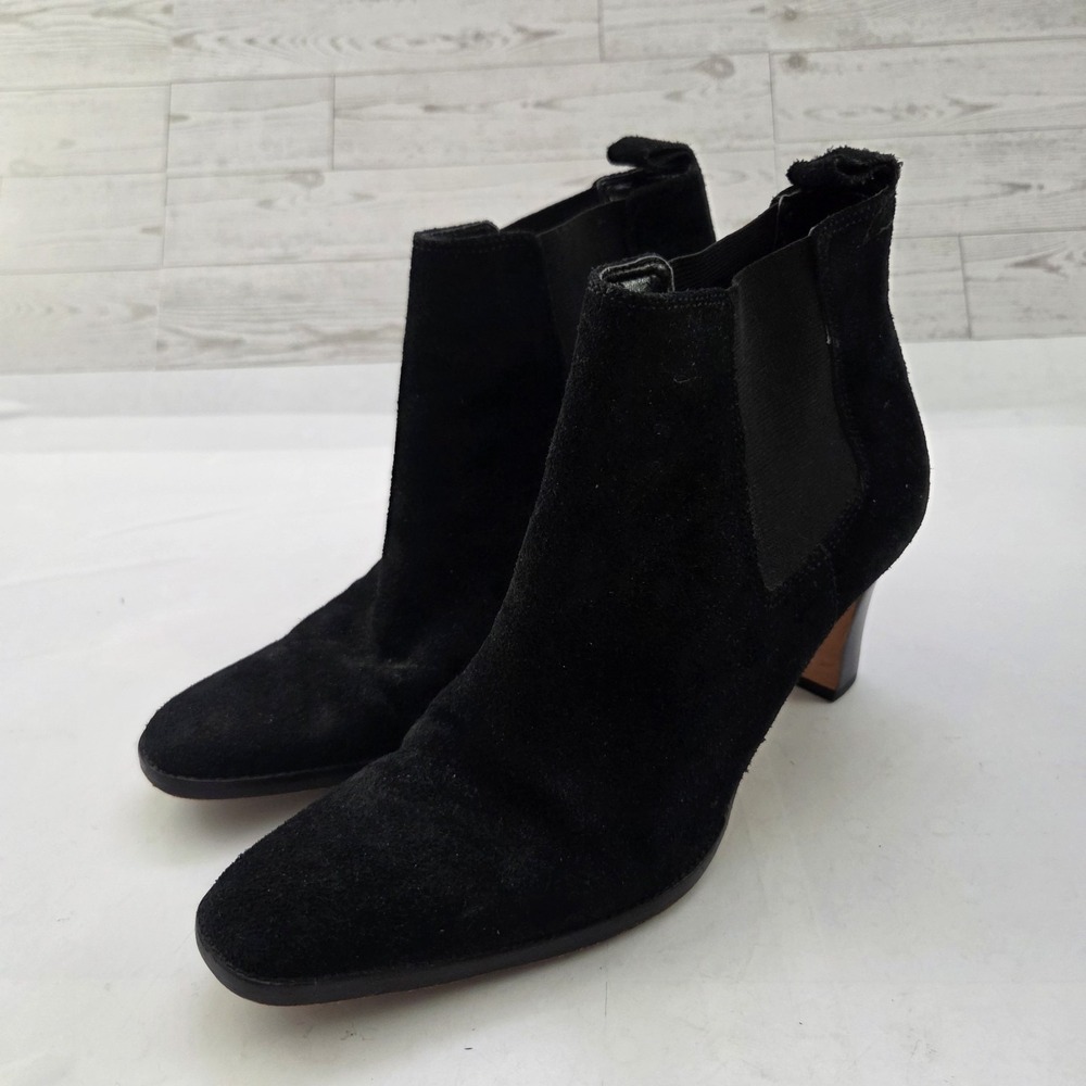 Lauren Ralph Lauren Ankle Boots Womens 9 B Black Suede Quiet Luxury Minimalism